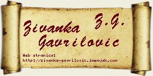 Živanka Gavrilović vizit kartica